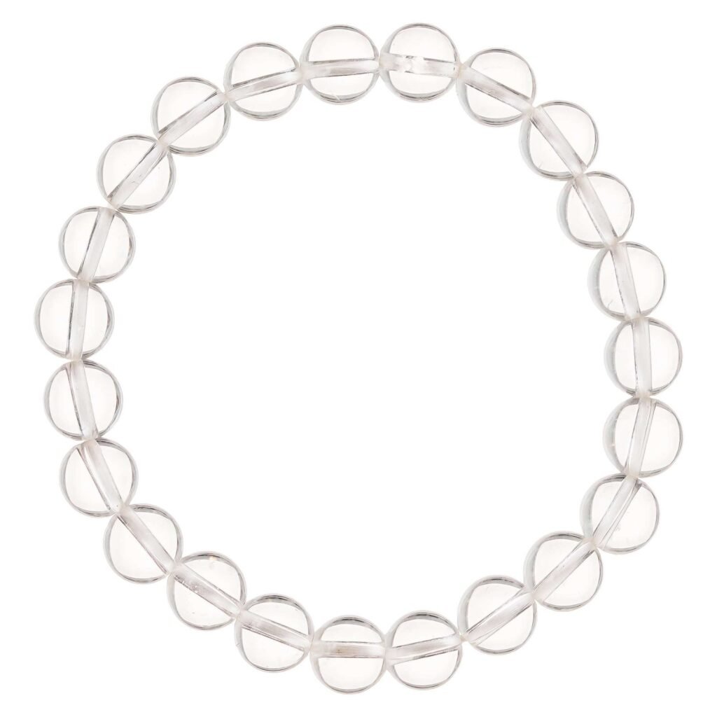 Clear Quartz Bracelet for Women Men's Gifts - Protection Healing Crystal Bracelet - 8mm Gemstone Beaded Adjustable